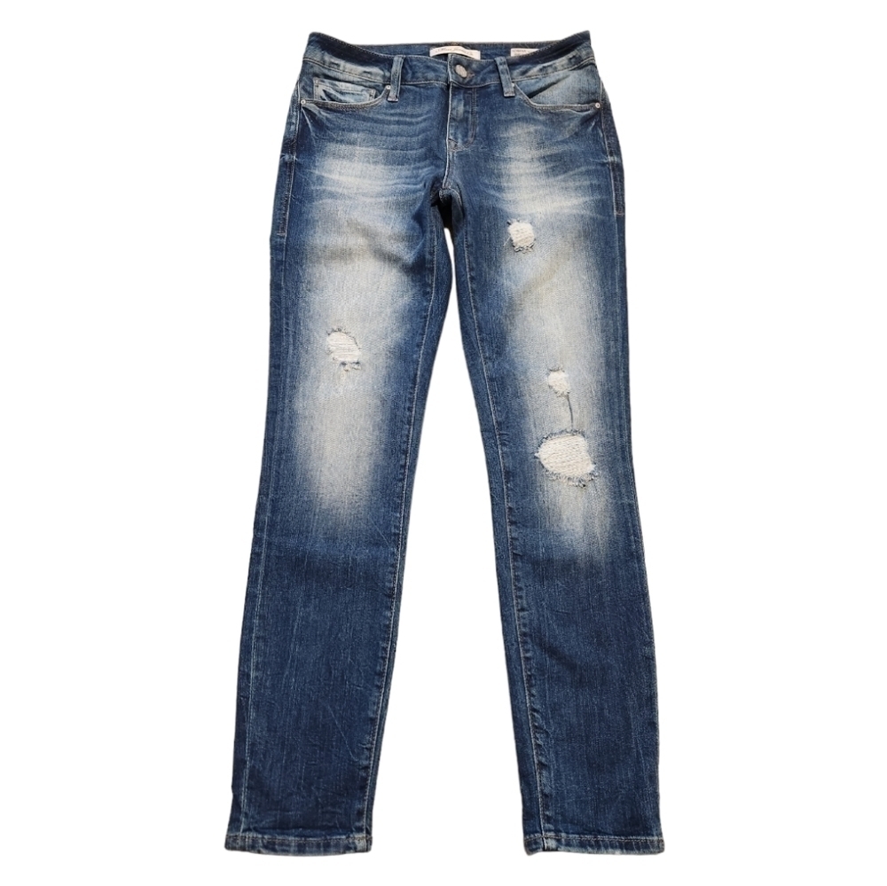 Mavi Women's Adriana Ankle Mid Rise Super Skinny Distressed Jeans, 26